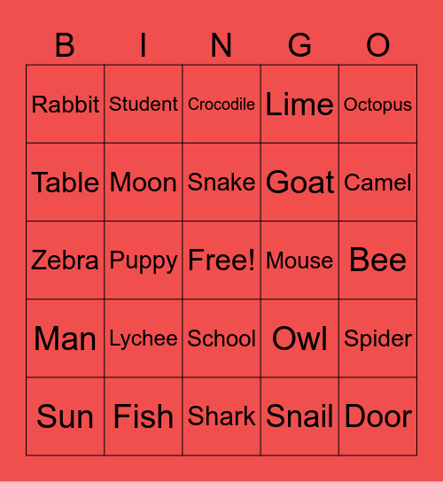 Test your luck! Bingo Card