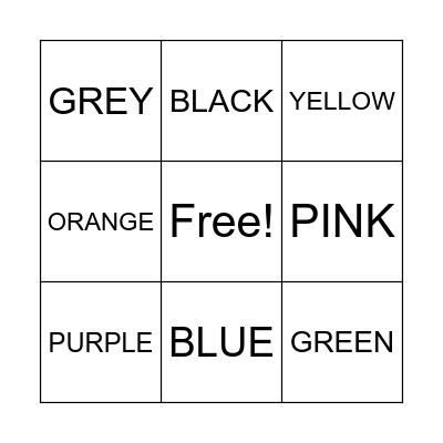 COLOR BINGO Card