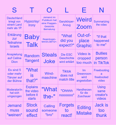 Ultimate SSSniperwolf Bingo 6x6 Bingo Card