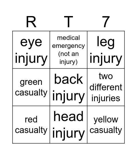 seb's fantastic triage bingo situation Bingo Card