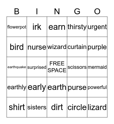 Articulation BINGO Card