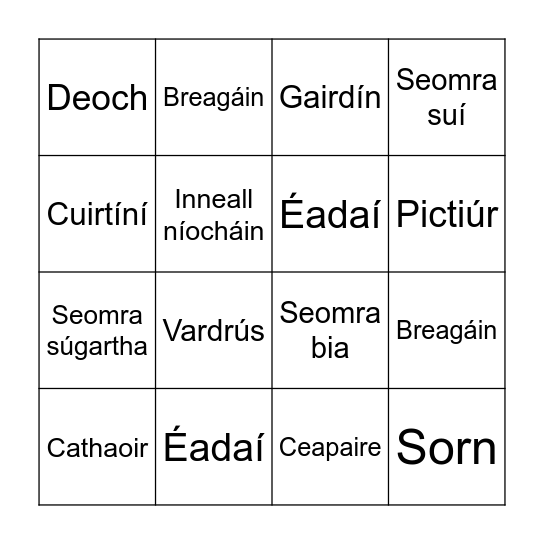 Biongó! Bingo Card