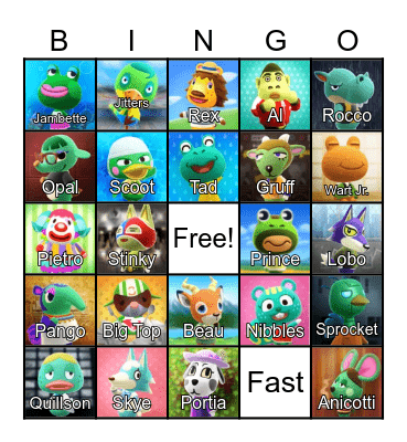 LilSimsie Animal Crossing Bingo Card Bingo Card