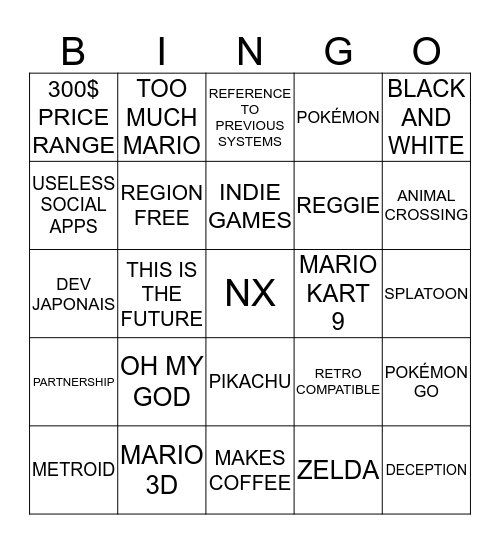 NX ANNOUNCEMENT Bingo Card