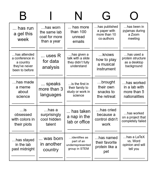 Find someone who ... Bingo Card