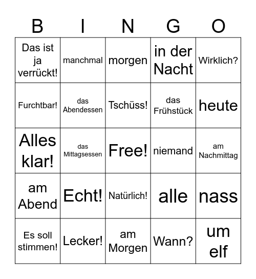 Beste Freunde L 1-8 (1) Bingo Card
