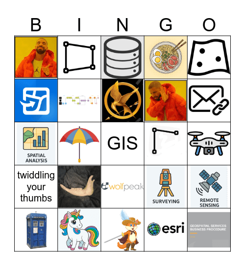 Geospatial Services Bingo Card