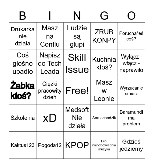 IT Department Bingo Card