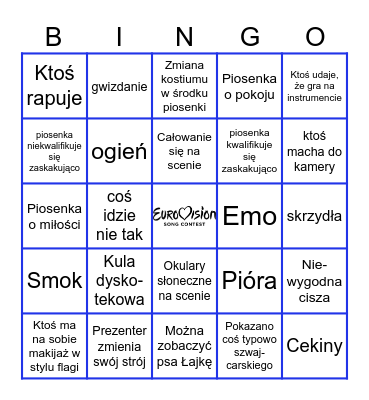 EUROVISION BINGO Card