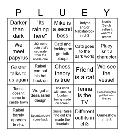 DELTARUNE CH3+4 BINGO Card