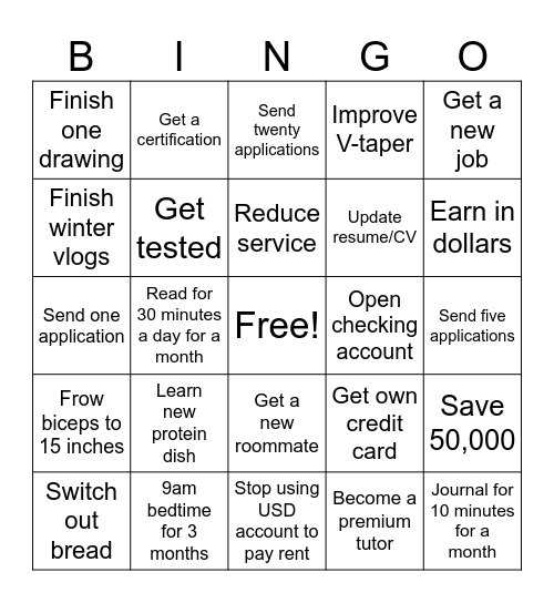 2025 Bingo Card