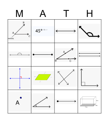 Geometry Bingo Part 1 Bingo Card