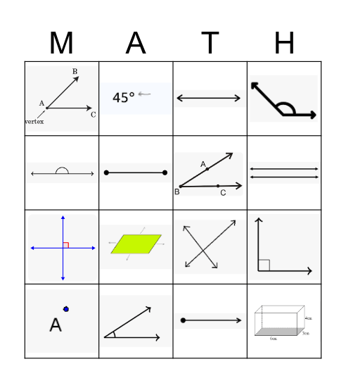 Geometry Bingo Part 1 Bingo Card