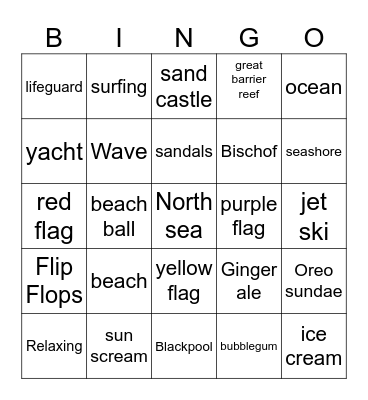 Beach bingo Card