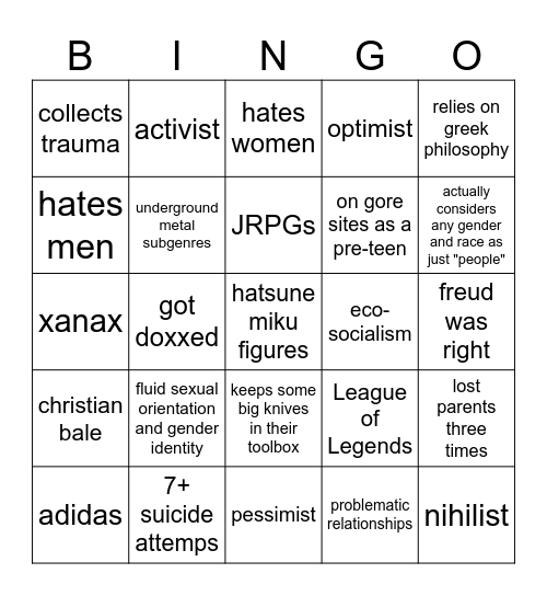 tunapilled Bingo Card