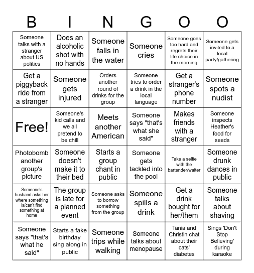 Let's Make Poor Choices  - Partner Bingo Card