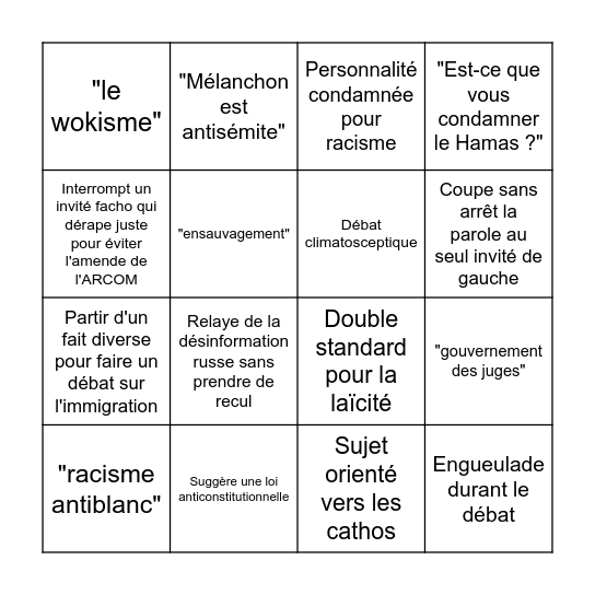 Bingo CNews Bingo Card