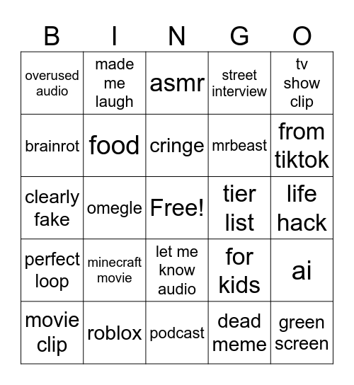 bingo Card