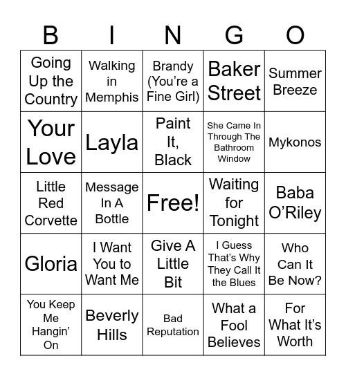 17 Music Bingo Round #3 Bingo Card
