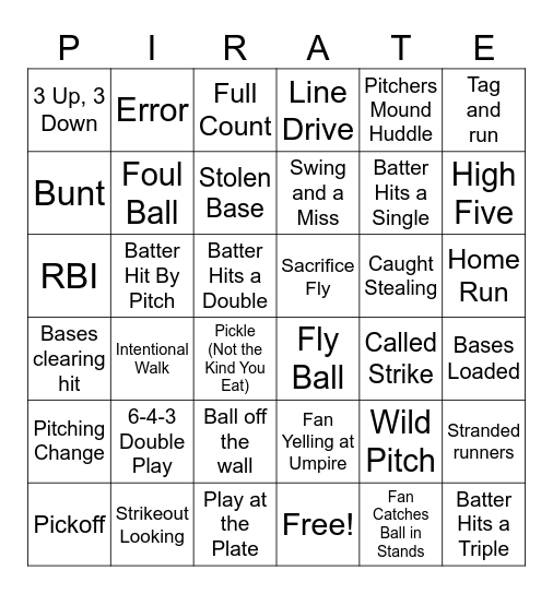 PIRATE BINGO Card