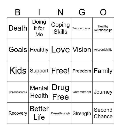 Re-entry Bingo Card