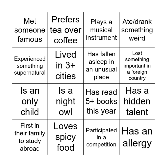 Bingo Card