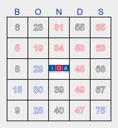 Bonds Bingo! Bingo Card