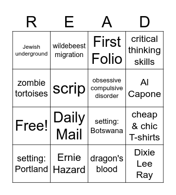 Dogwood Readers Award Bingo Card