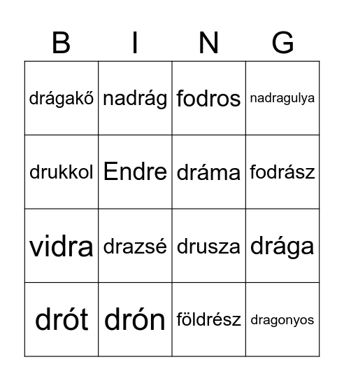 Dr Bingo Card