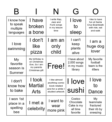 Strengthening Bonds BINGO Card