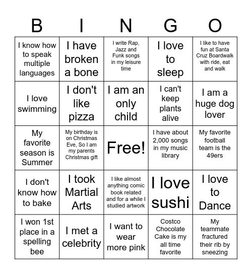 Strengthening Bonds BINGO Card
