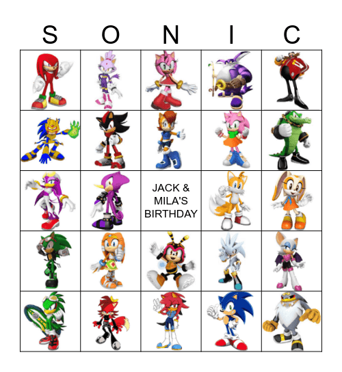 SONIC THE HEDGEHOG SCAVENGER HUNT Bingo Card