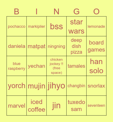 ANG BINGO Card