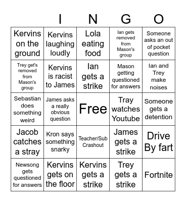 Social Studies Bingo Card