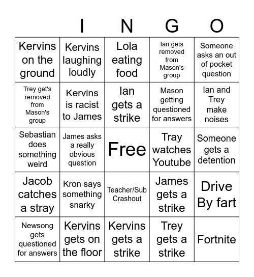 Social Studies Bingo Card