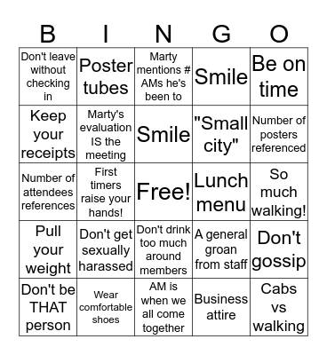 2016 Annual Annual Meeting Meeting Bingo Card