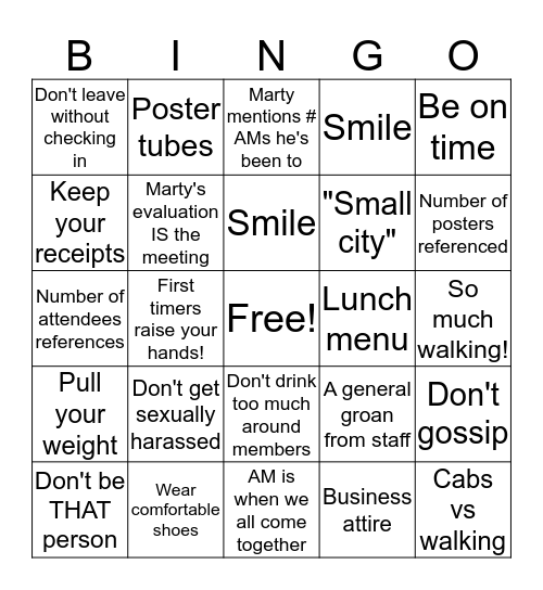 2016 Annual Annual Meeting Meeting Bingo Card