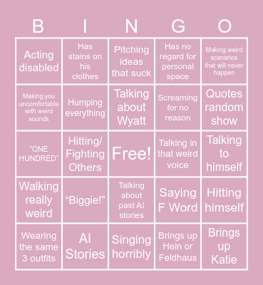 Deven Bingo Card