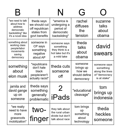 Day 1 Bingo Card :) Bingo Card