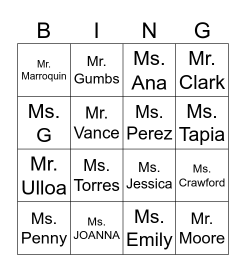 Bingo Card