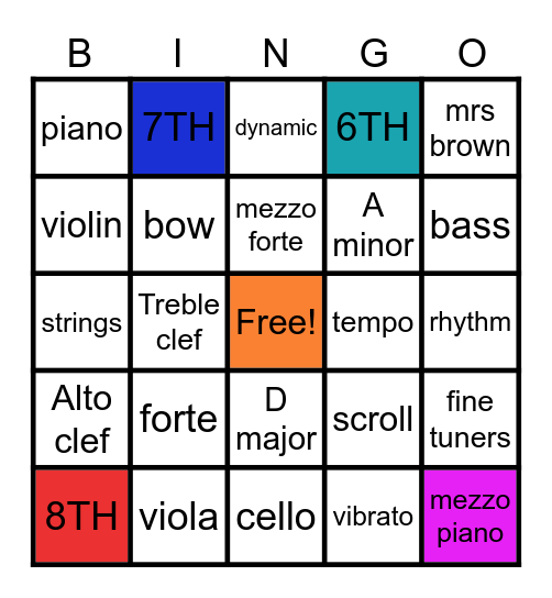 ORCHESTRA BINGO Card