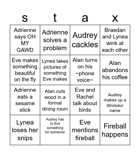 Blossoms Wedding Setup Bingo Card