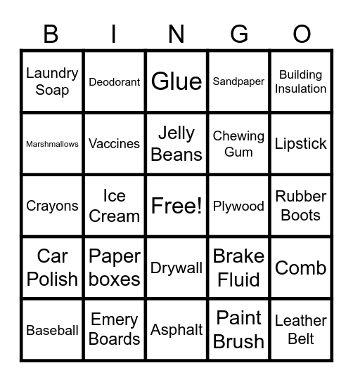 Beef ByProducts Bingo Card
