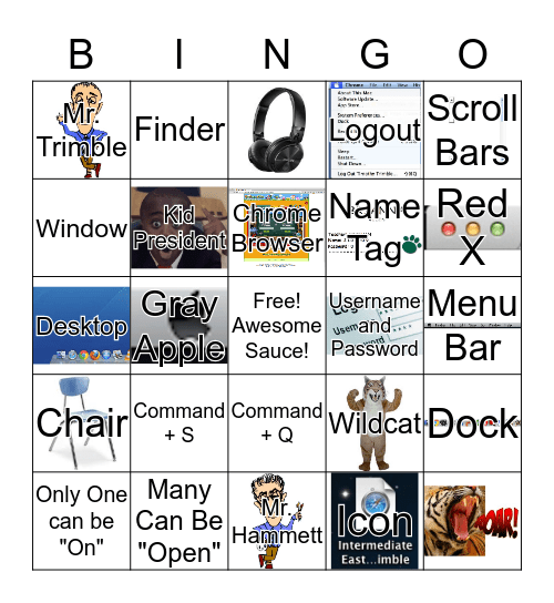 Computer Lab Bingo Card