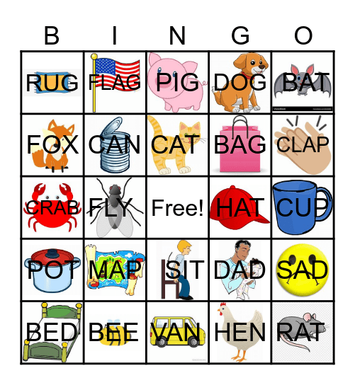 Sight Word Bingo Card