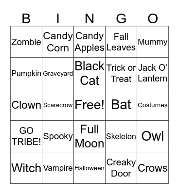 Halloween Bingo Card