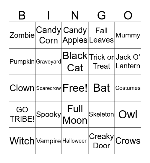 Halloween Bingo Card