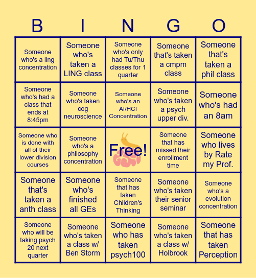 CSSA Bingo! Bingo Card