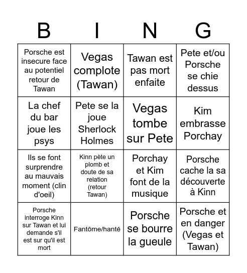 Kinnporsche episode 8 Bingo Card