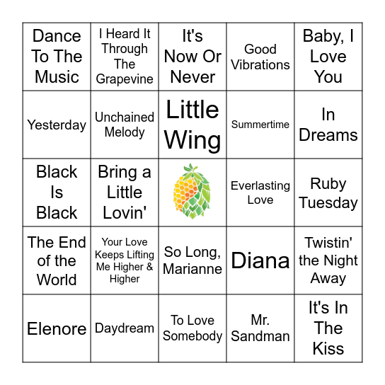 Groovy 60's Bingo Card